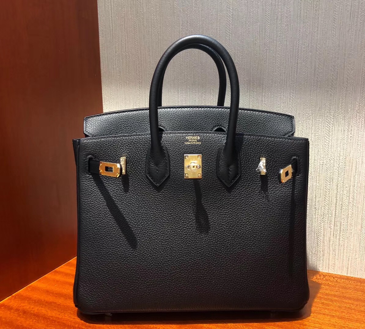 愛馬仕包包Hermes Birkin 25 Bag CK89 Black Togo GHW小牛皮 金扣