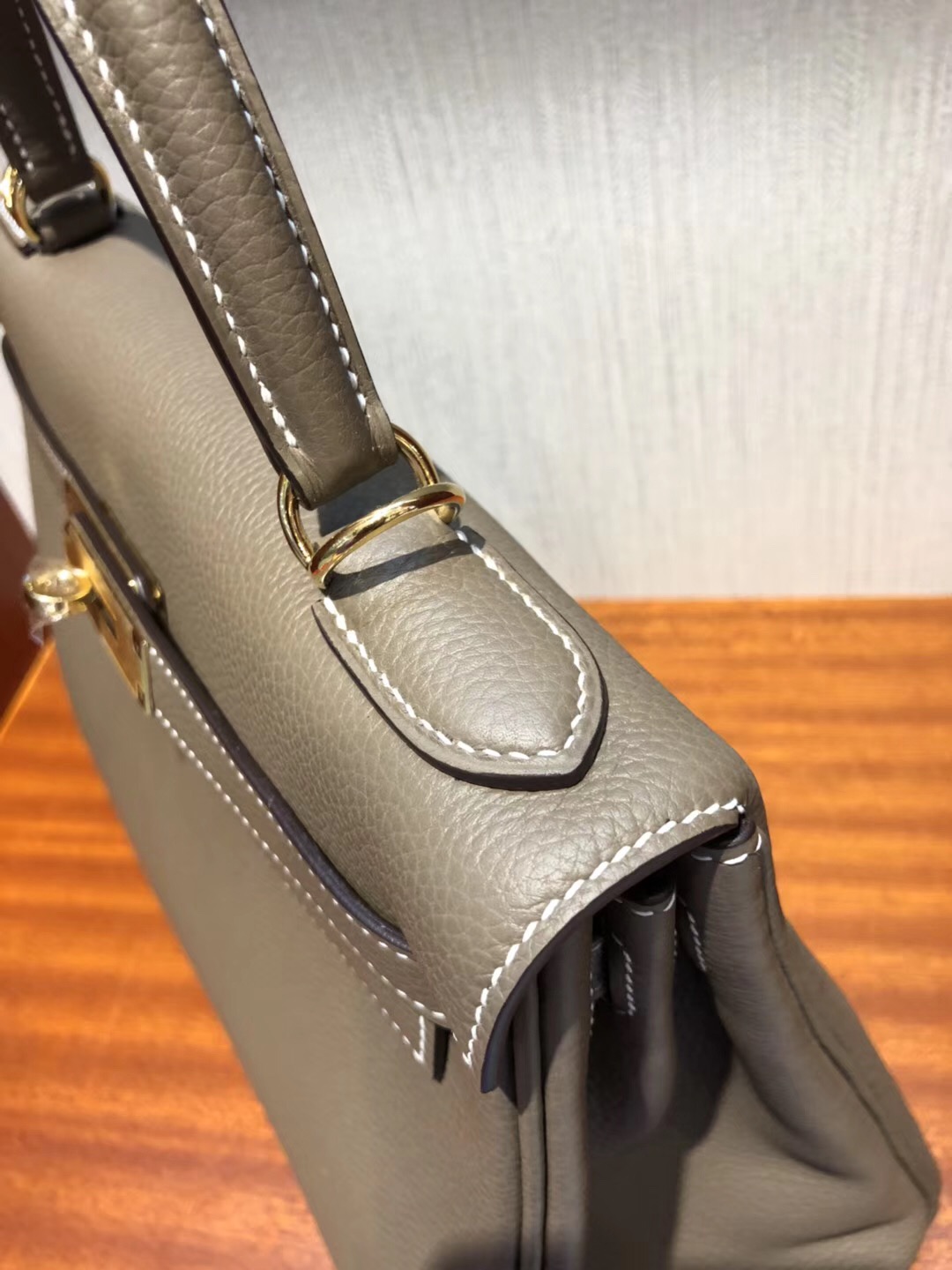 Hermes Kelly Bag 28cm togo小牛皮 原廠小牛皮 CK18大象灰 全手工蠟線縫