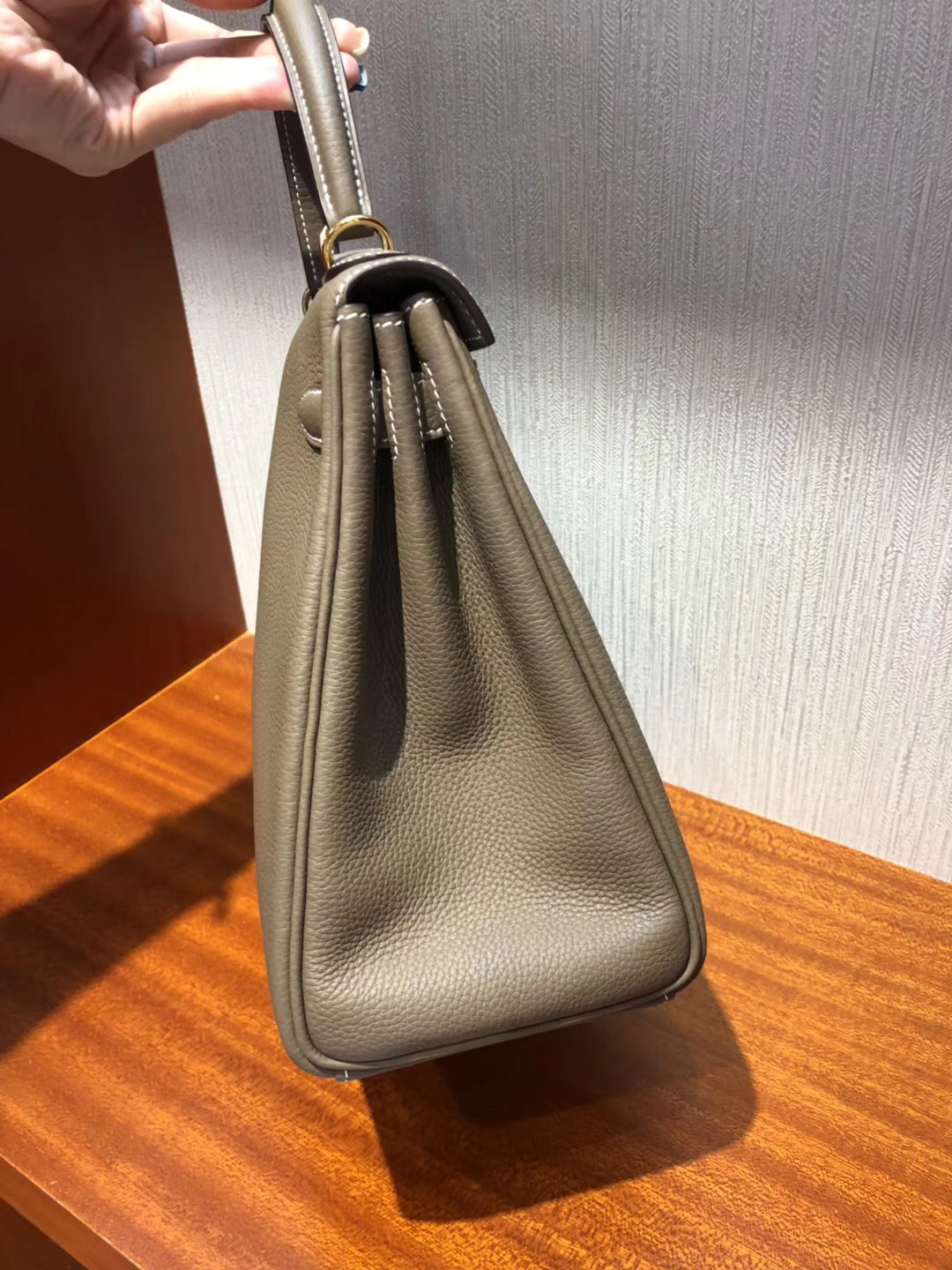 Hermes Kelly Bag 28cm togo小牛皮 原廠小牛皮 CK18大象灰 全手工蠟線縫