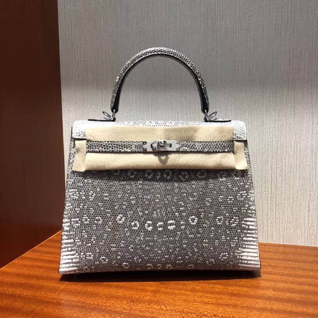 愛馬仕凱莉包 Hermes Kelly 25cm Bag 01自然色蜥蜴皮Lizard 全手工蜜蠟線縫