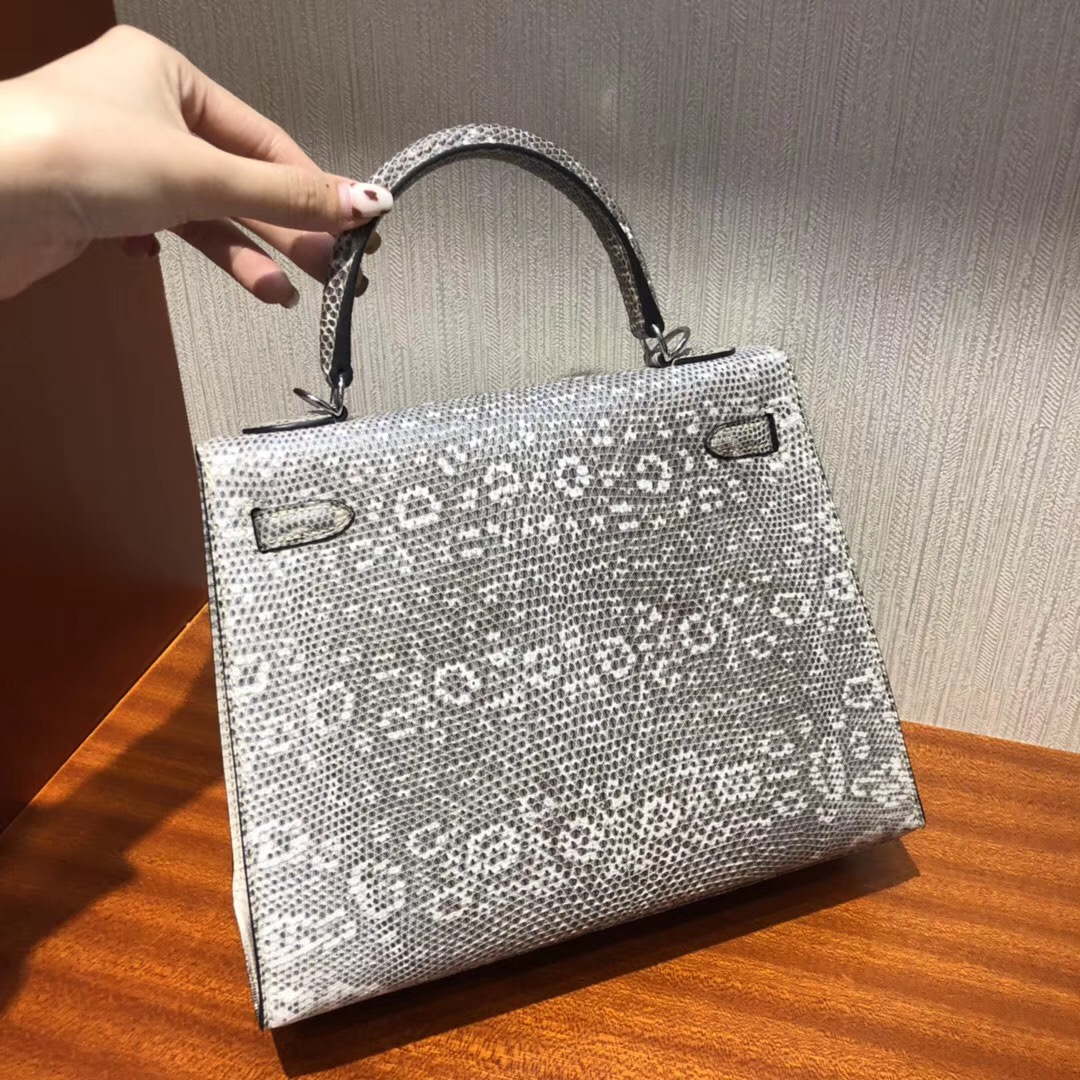 愛馬仕凱莉包 Hermes Kelly 25cm Bag 01自然色蜥蜴皮Lizard 全手工蜜蠟線縫