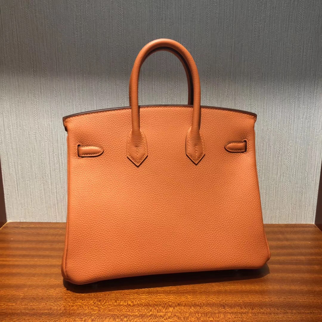 愛馬仕鉑金 Hermes Birkin 25cm Bag Togo小牛皮 CK93橙色orange 金扣