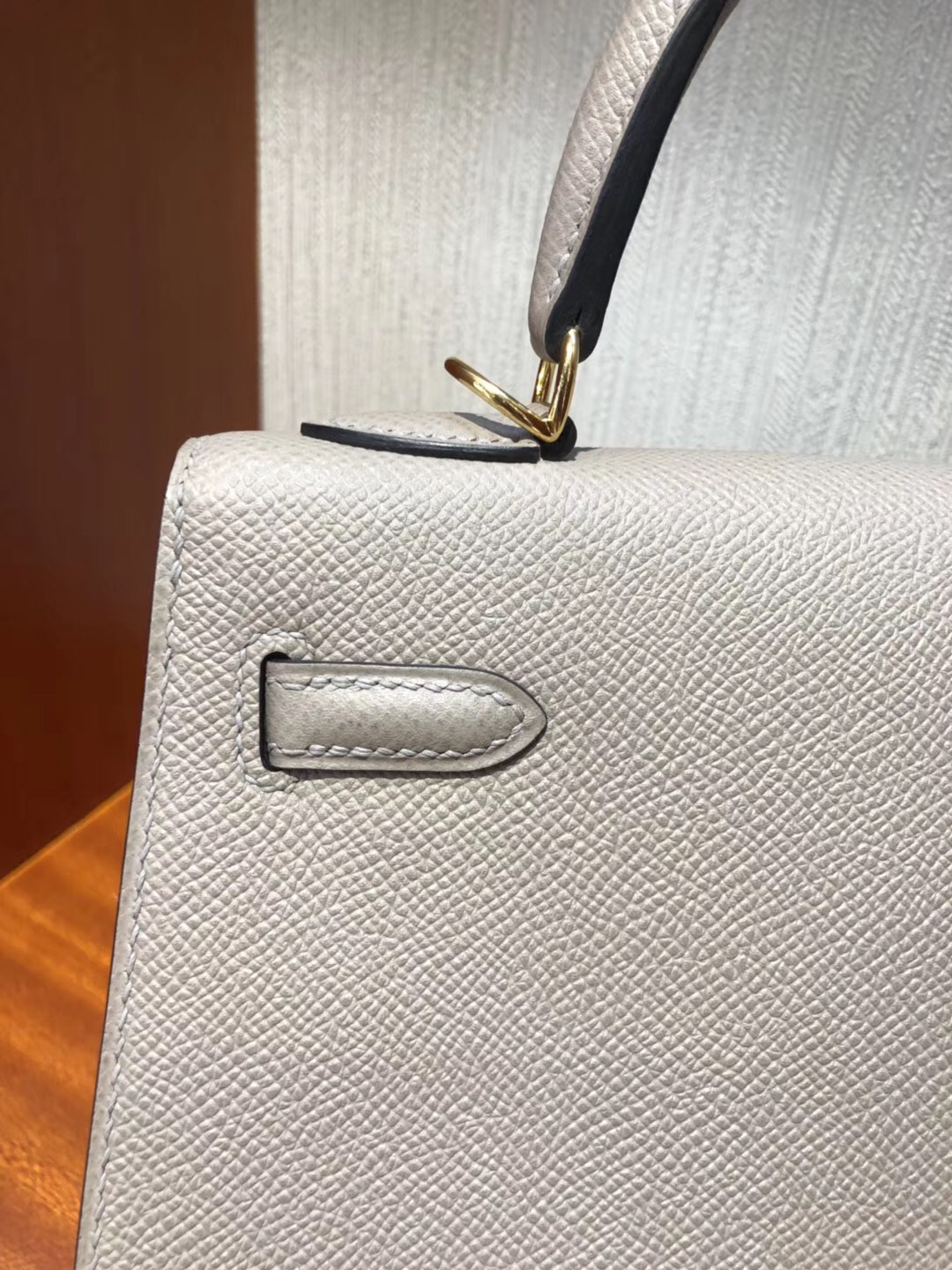 愛馬仕包包價格 Hermes Kelly 25 bag M8瀝青灰 Epsom皮手掌紋金扣