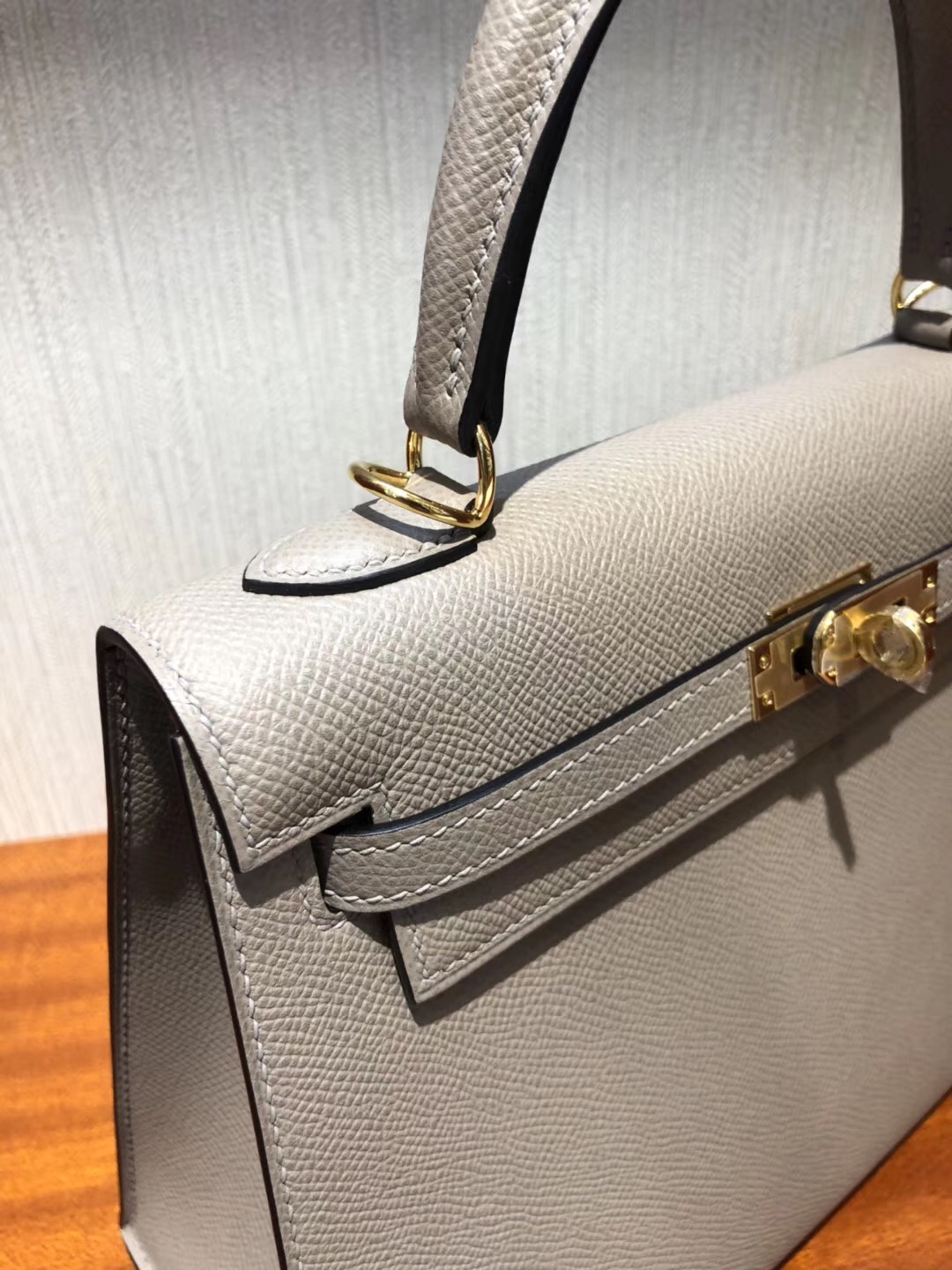 愛馬仕包包價格 Hermes Kelly 25 bag M8瀝青灰 Epsom皮手掌紋金扣