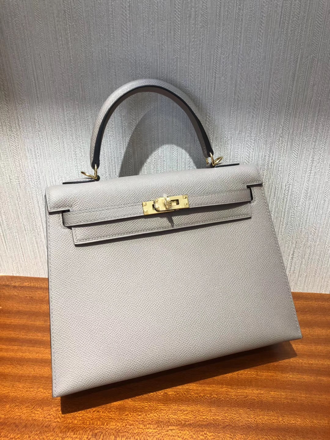 愛馬仕包包價格 Hermes Kelly 25 bag M8瀝青灰 Epsom皮手掌紋金扣