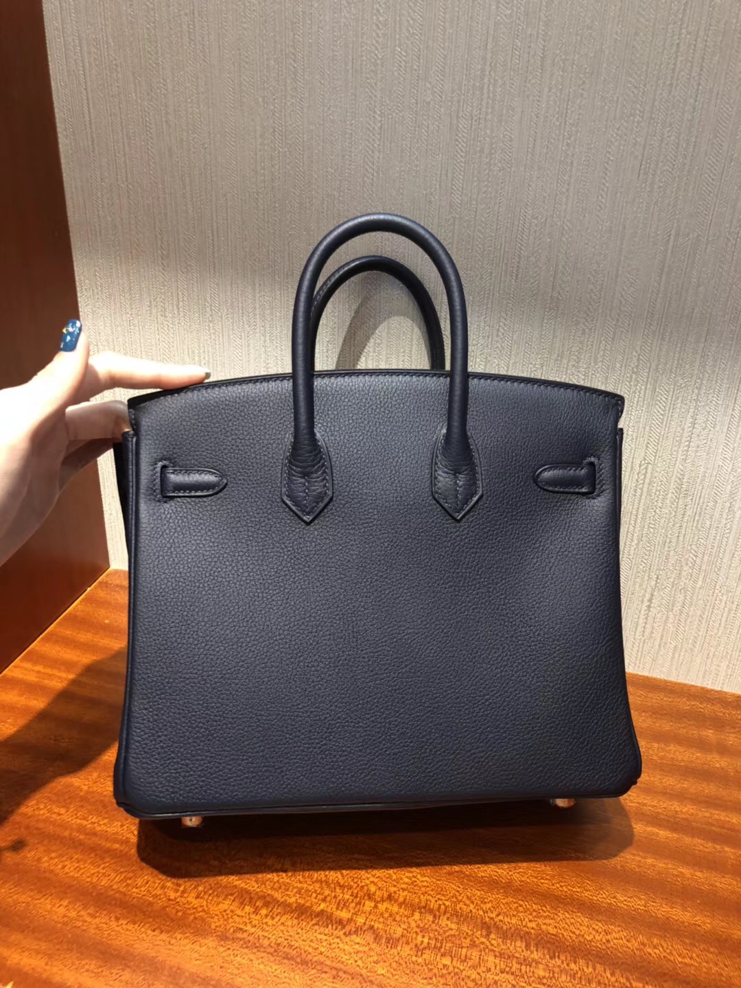 愛馬仕包包加拿大官網 Hermes Birkin 25cm Bag 2Z午夜藍 Togo小牛皮 金扣