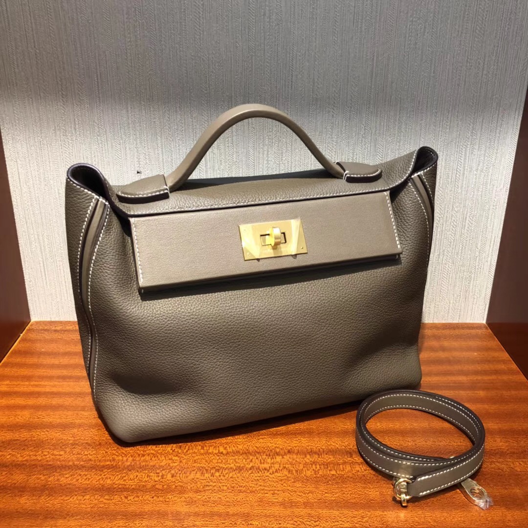 臺灣臺中大遠百專賣店Hermes Kelly 24/24 Bag CK37金棕色Taurillon Maurice皮料金扣