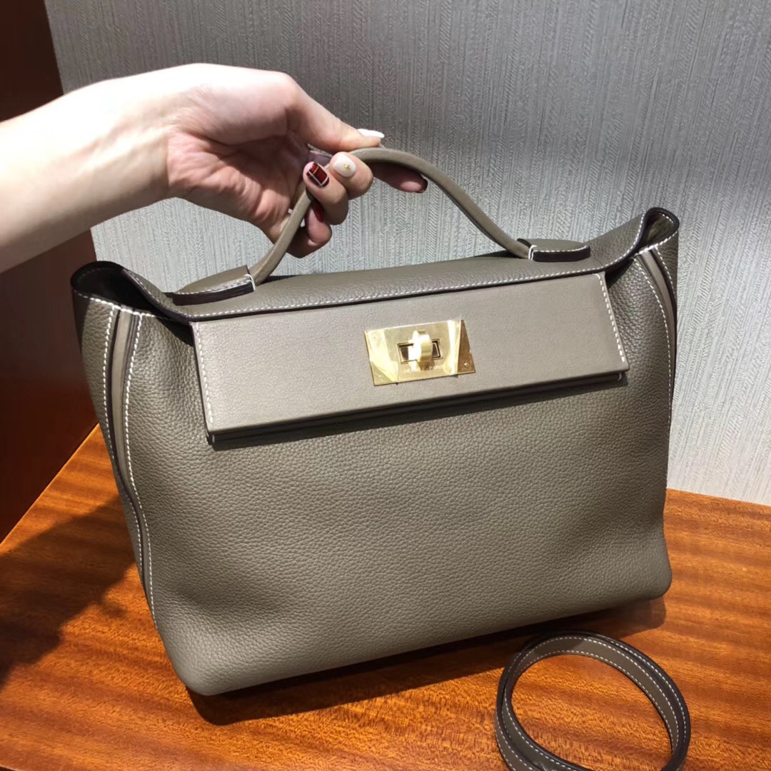 馬來西亞 吉隆坡柏威年廣場專賣店Hermes Kelly 24/24 Bag CK18大象灰金扣