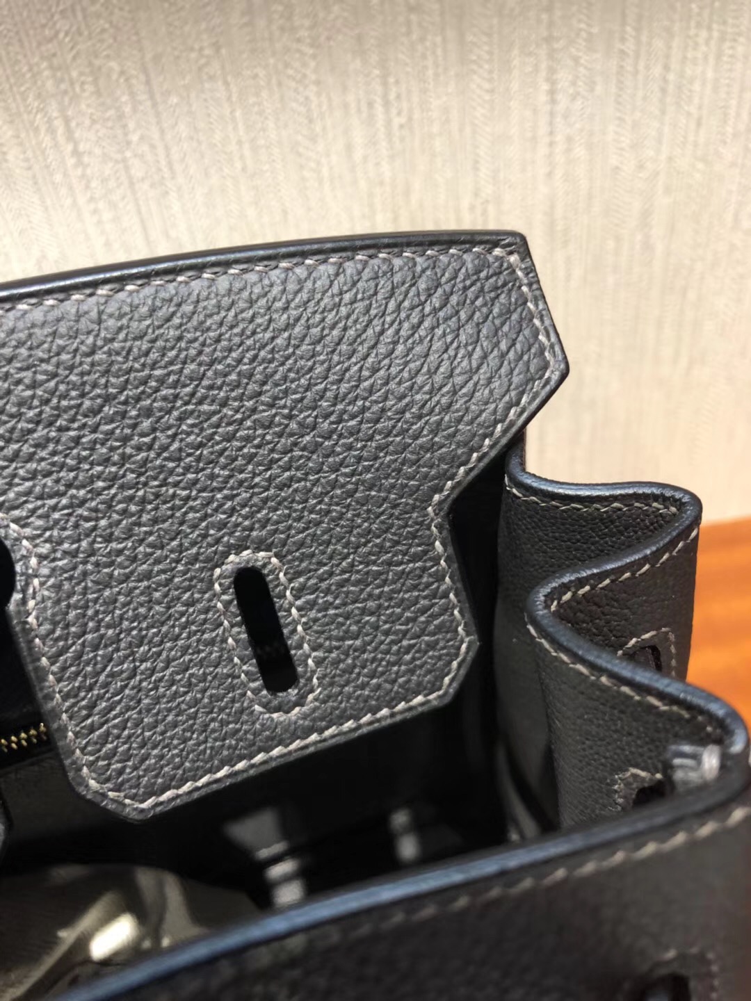 愛馬仕鉑金包Hermes Brikin 25cm Bag togo小牛皮 CK88石墨灰