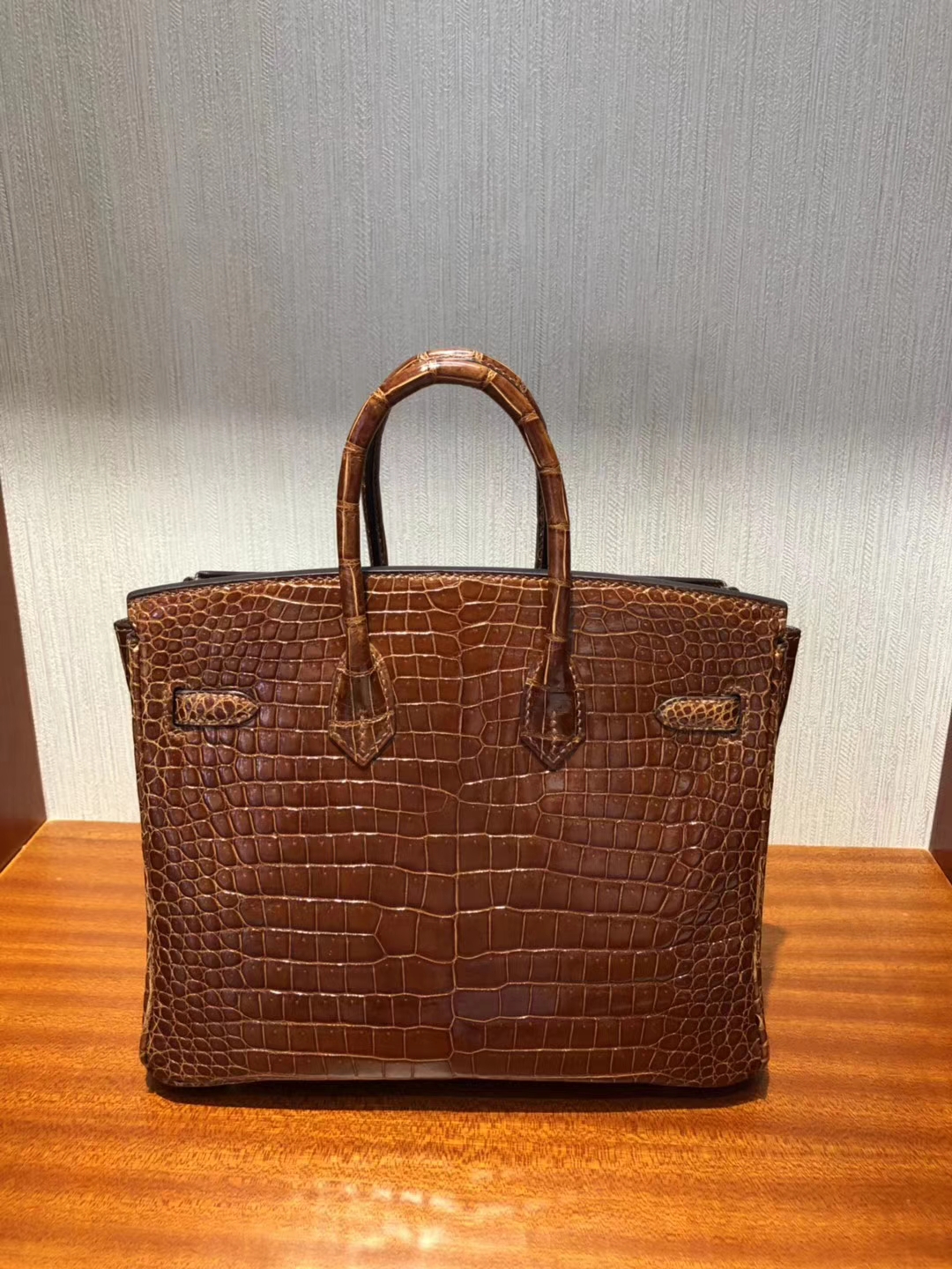 愛馬仕柏金包鱷魚皮 HERMES BIRKIN 25 Bag亮面倒V澳洲灣鱷CK31蜜糖棕