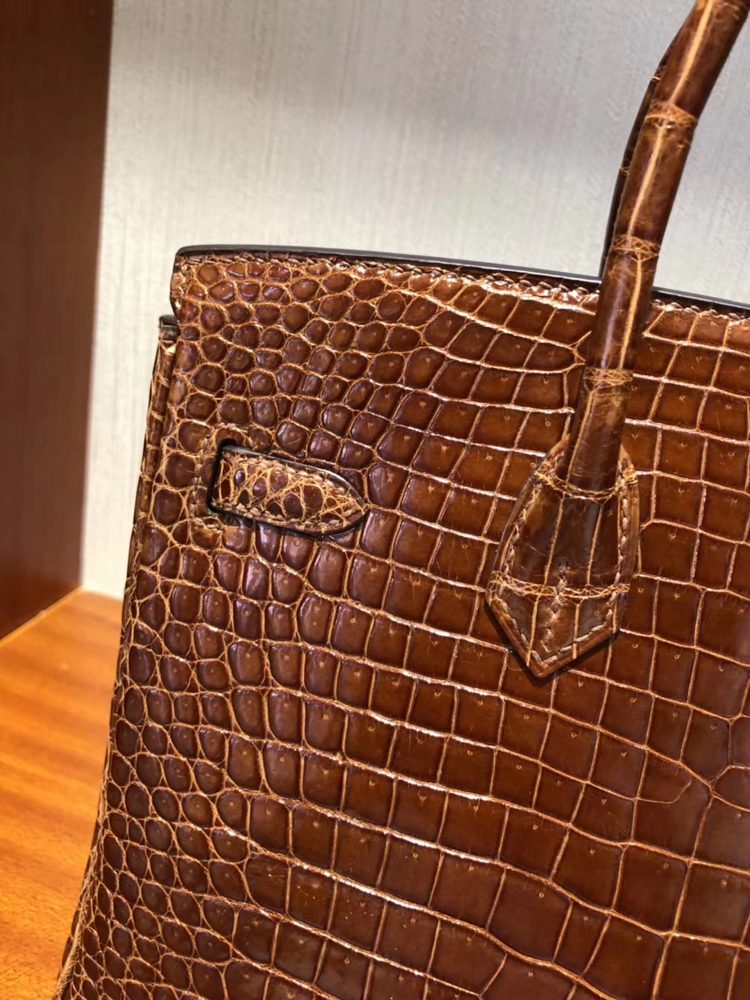 愛馬仕柏金包鱷魚皮 HERMES BIRKIN 25 Bag亮面倒V澳洲灣鱷CK31蜜糖棕