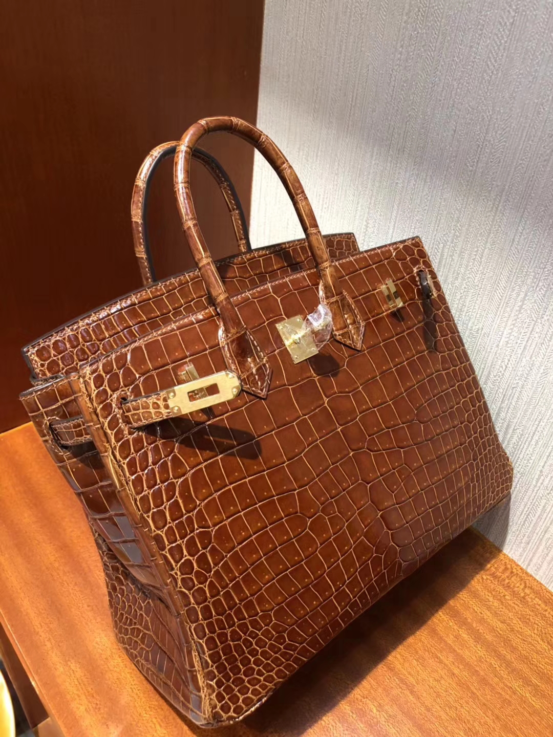 愛馬仕柏金包鱷魚皮 HERMES BIRKIN 25 Bag亮面倒V澳洲灣鱷CK31蜜糖棕