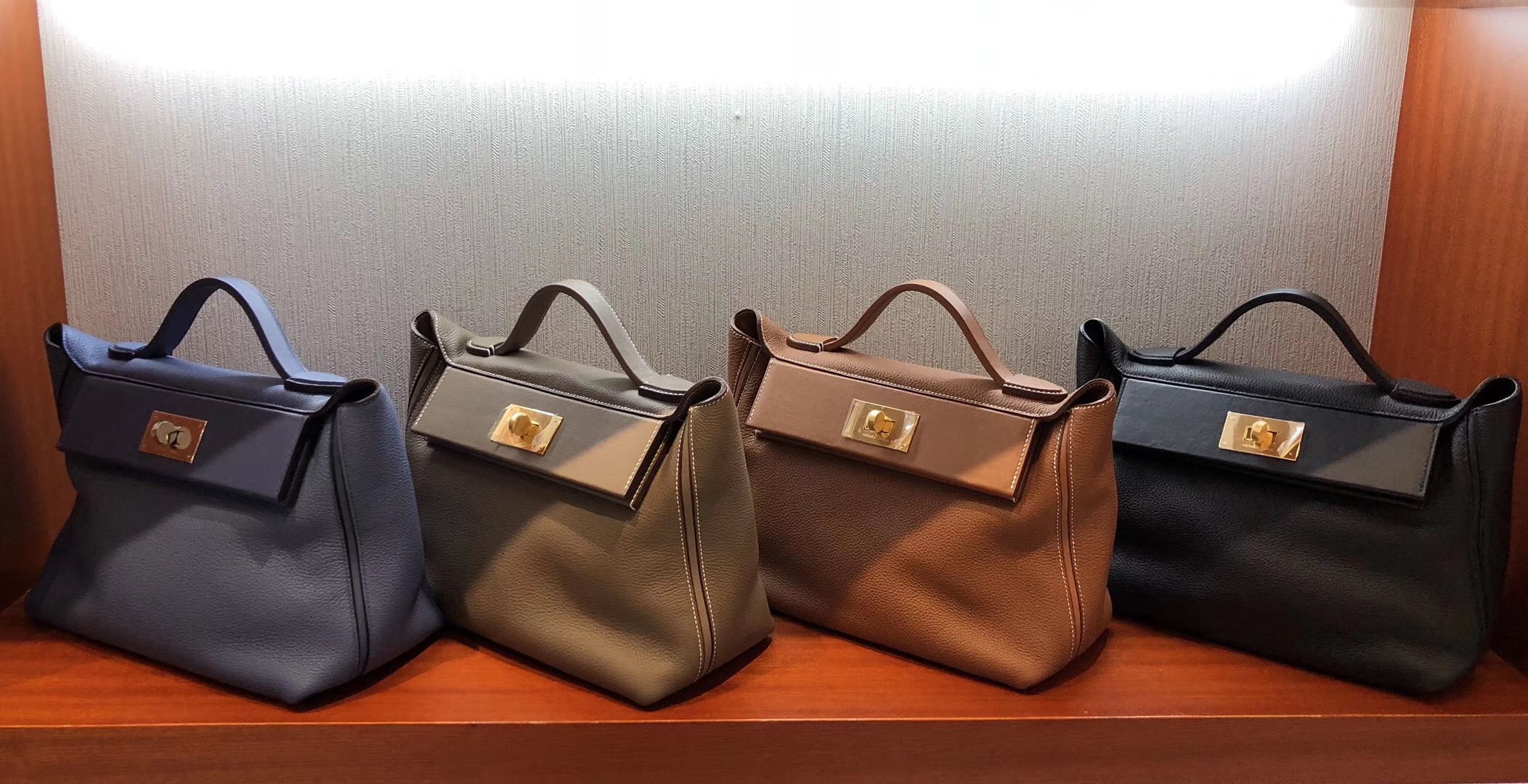 愛馬仕卡爾加裏專賣店 愛馬仕凱莉包 Hermes Kelly 24/24 Bag R2瑪瑙藍