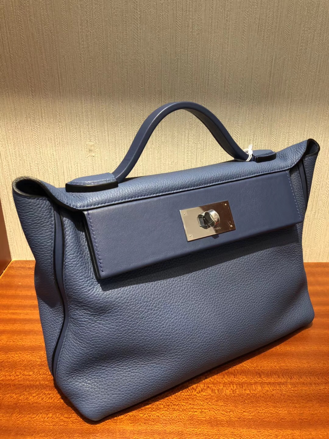 愛馬仕卡爾加裏專賣店 愛馬仕凱莉包 Hermes Kelly 24/24 Bag R2瑪瑙藍