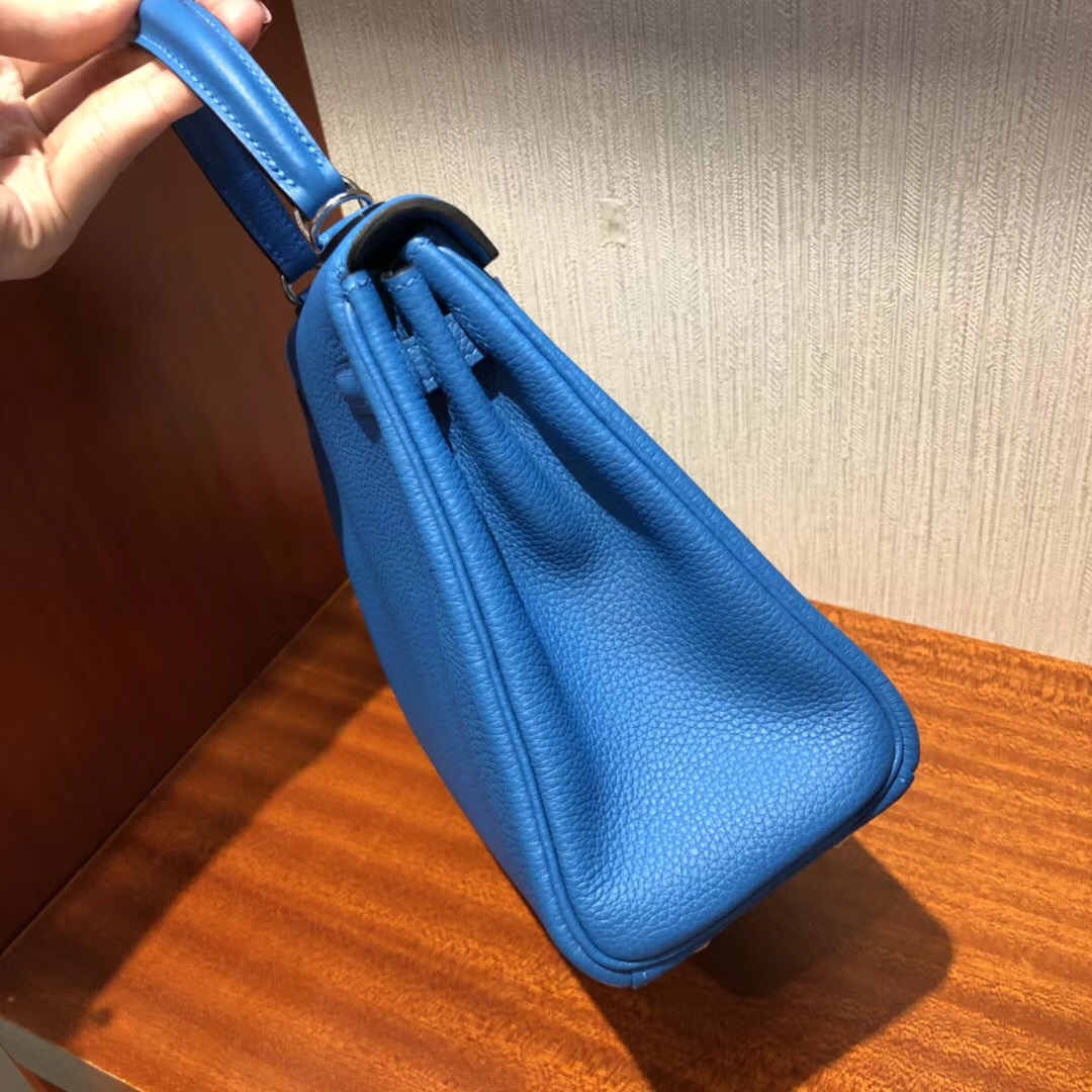 愛馬仕凱莉包價格大概多少錢 Hermes 凱莉包Kelly 25 B3坦桑尼亞藍原廠Swift皮