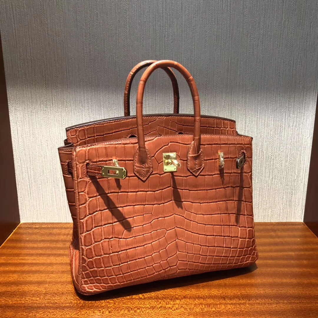 愛馬仕Birkin鉑金包攻略 Hermes三文魚色 Birkin 25cm 霧面兩點尼羅鱷魚金扣