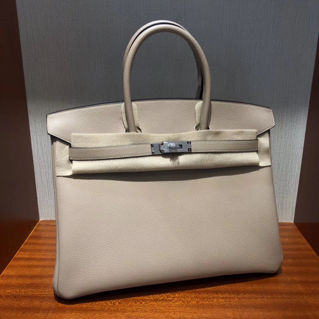 愛馬仕加拿大官網 Hermes Birkin 35cm S2風衣灰 Trench Togo 小牛皮 銀扣