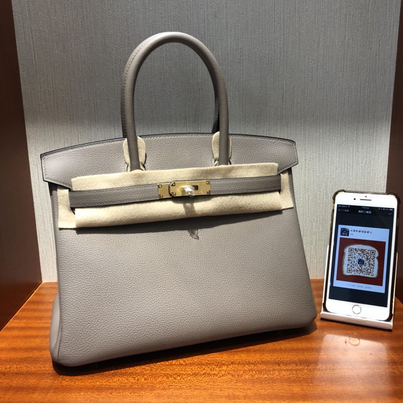 愛馬仕鉑金包圖片價格 Hermes Birkin 30cm M8沥青灰 Gris Asphalte Togo小牛皮