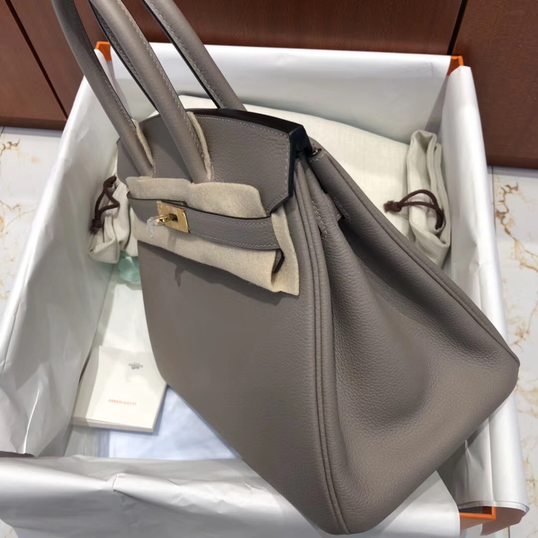 愛馬仕鉑金包圖片價格 Hermes Birkin 30cm M8沥青灰 Gris Asphalte Togo小牛皮