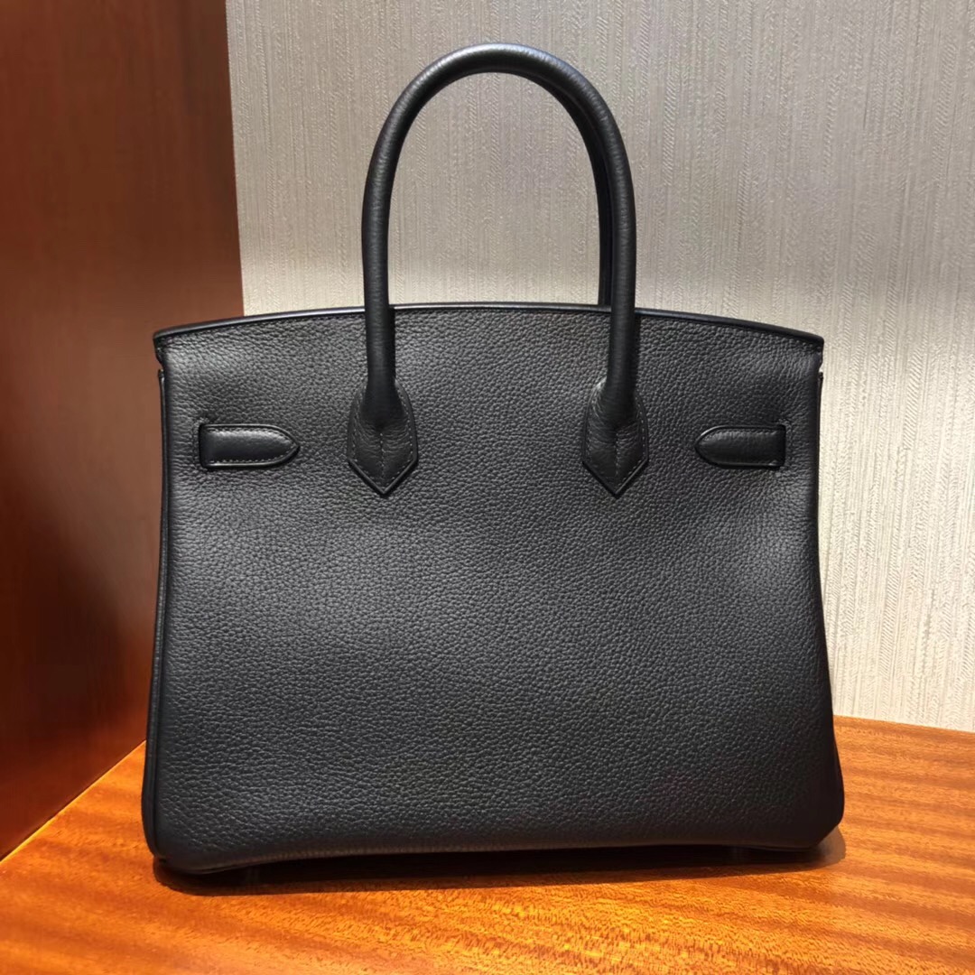 愛馬仕新加坡官網包包價格 鉑金包Hermes Birkin 30cm CK89黑色 Togo小牛皮