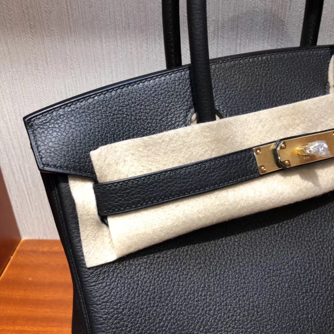 愛馬仕新加坡官網包包價格 鉑金包Hermes Birkin 30cm CK89黑色 Togo小牛皮