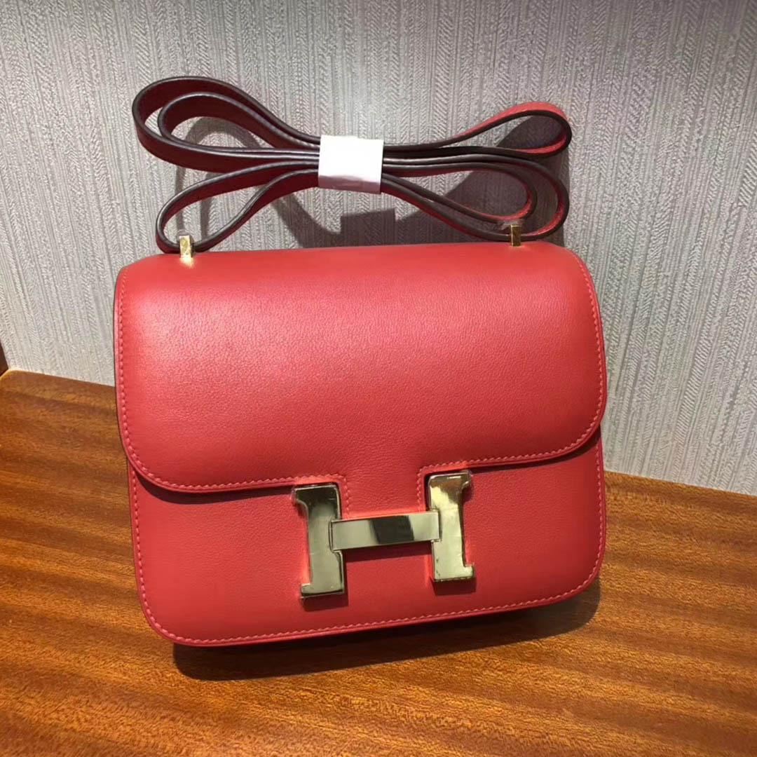 愛馬仕 康斯坦斯包價格 Hermes S5番茄紅 Constance 18cm Swift牛皮金扣