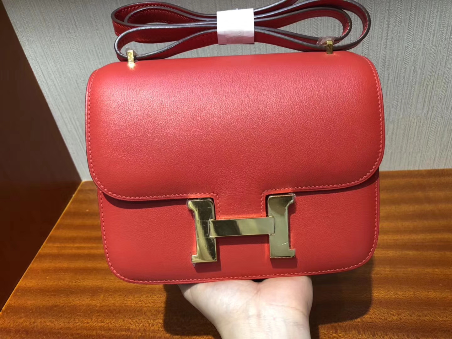 愛馬仕 康斯坦斯包價格 Hermes S5番茄紅 Constance 18cm Swift牛皮金扣