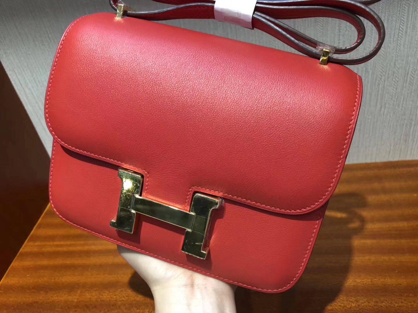 愛馬仕 康斯坦斯包價格 Hermes S5番茄紅 Constance 18cm Swift牛皮金扣