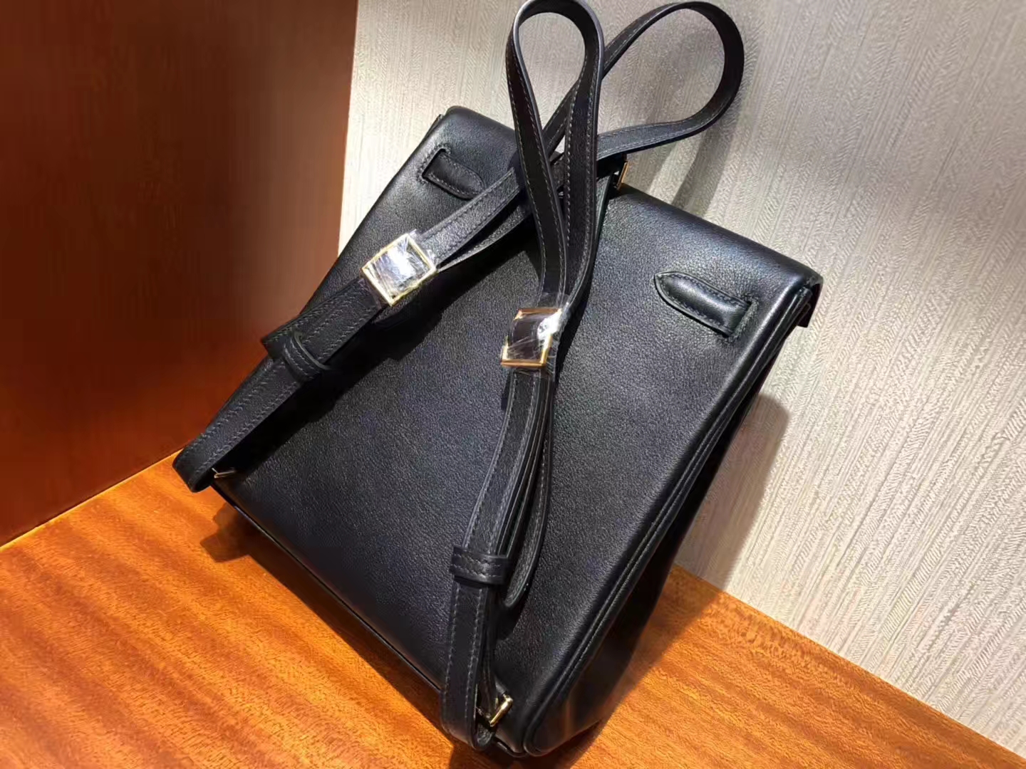 Hermes Swift Kelly Backpack CK89 Nior Hermes ADO Kelly 黑色書包 雙肩包