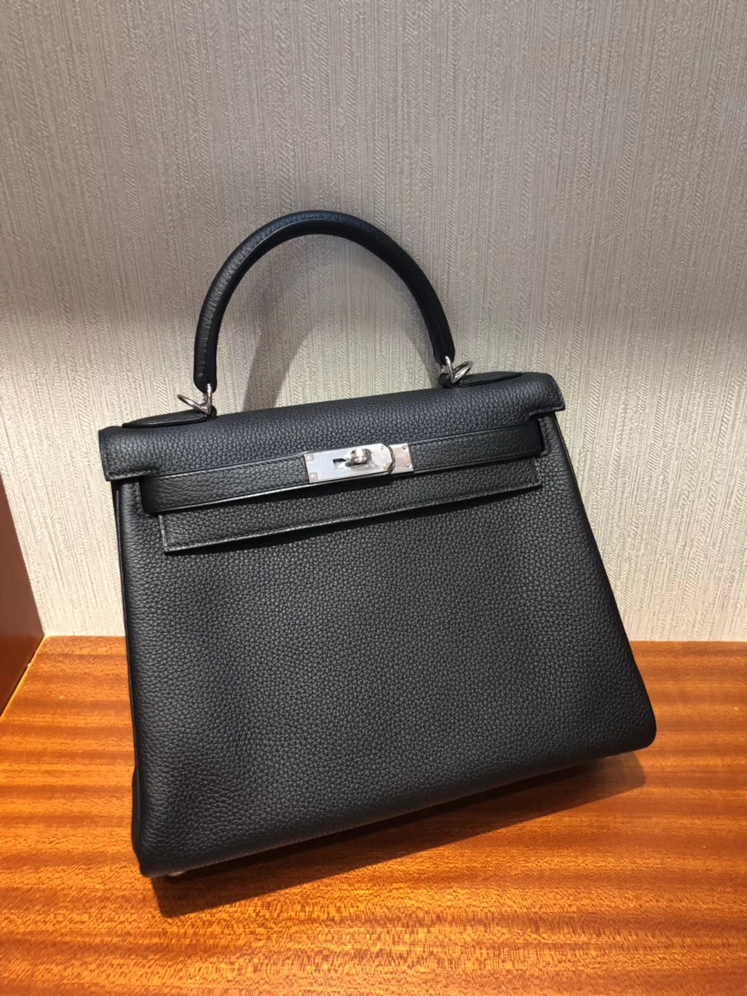 愛馬仕凱莉真假包鑒別 Hermes Kelly 25cm CK89黑色Togo皮 金扣