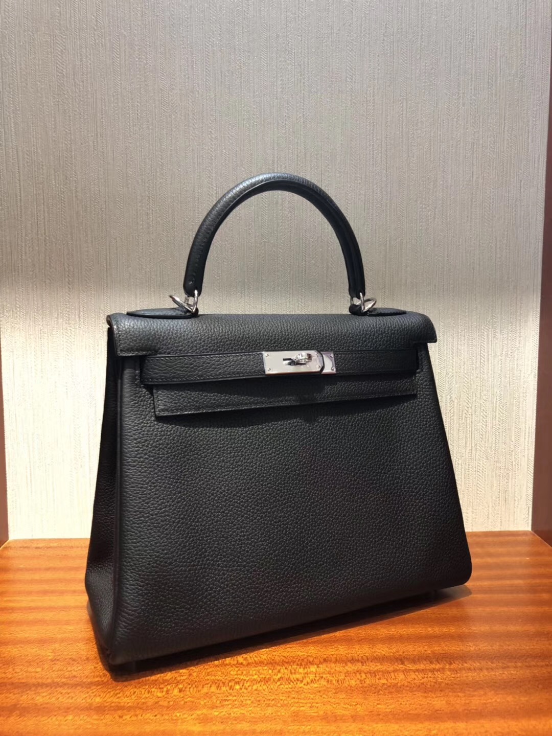 愛馬仕凱莉真假包鑒別 Hermes Kelly 25cm CK89黑色Togo皮 金扣