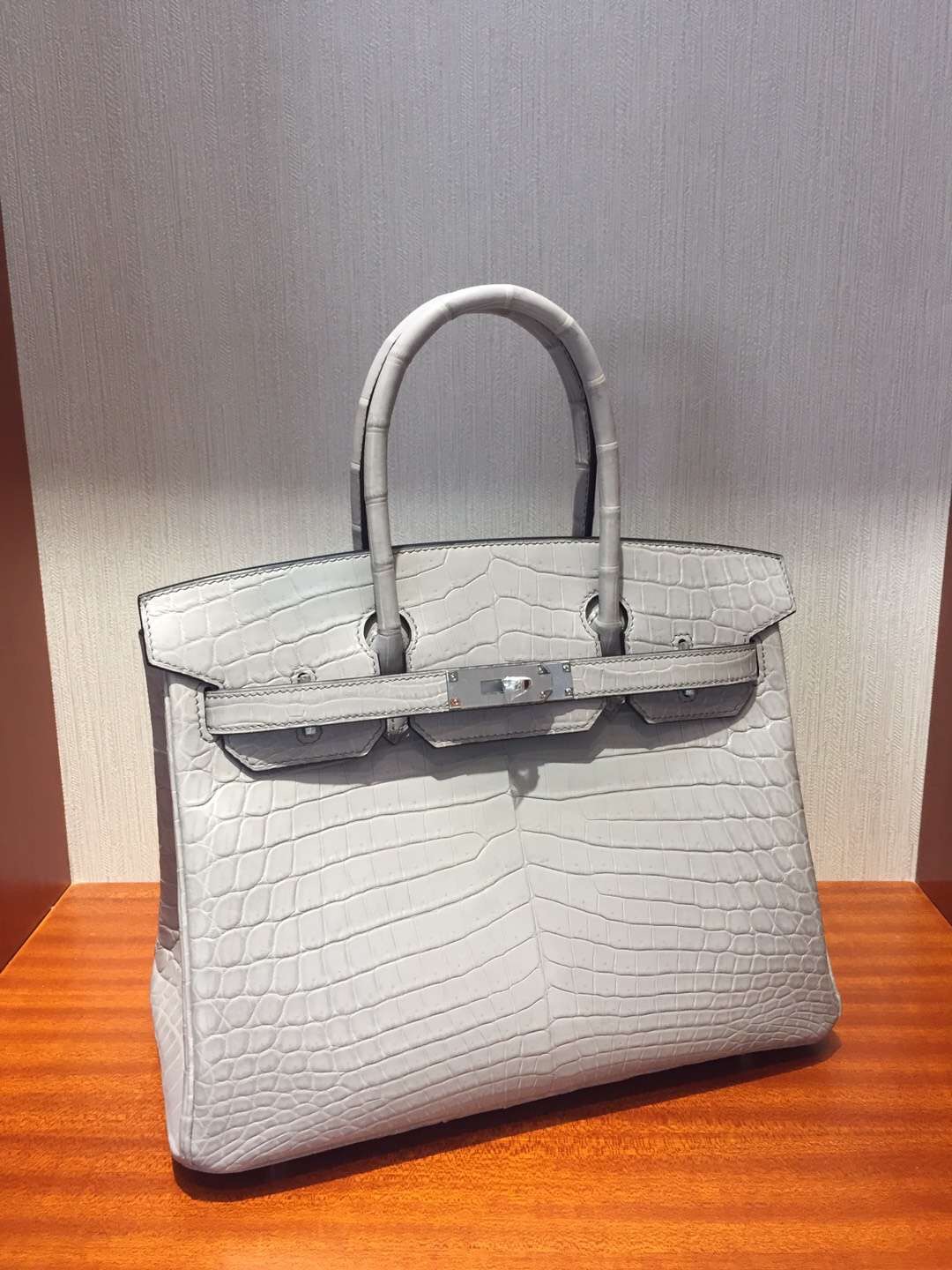 愛馬仕鱷魚鉑金包 Hermes Birkin 25 Bag CK80珍珠灰Pearl Grey霧面兩點鱷魚皮