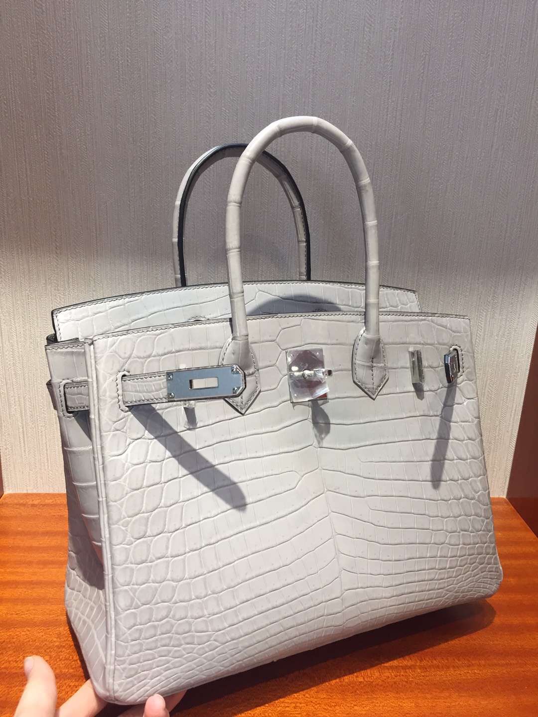 愛馬仕鱷魚鉑金包 Hermes Birkin 25 Bag CK80珍珠灰Pearl Grey霧面兩點鱷魚皮