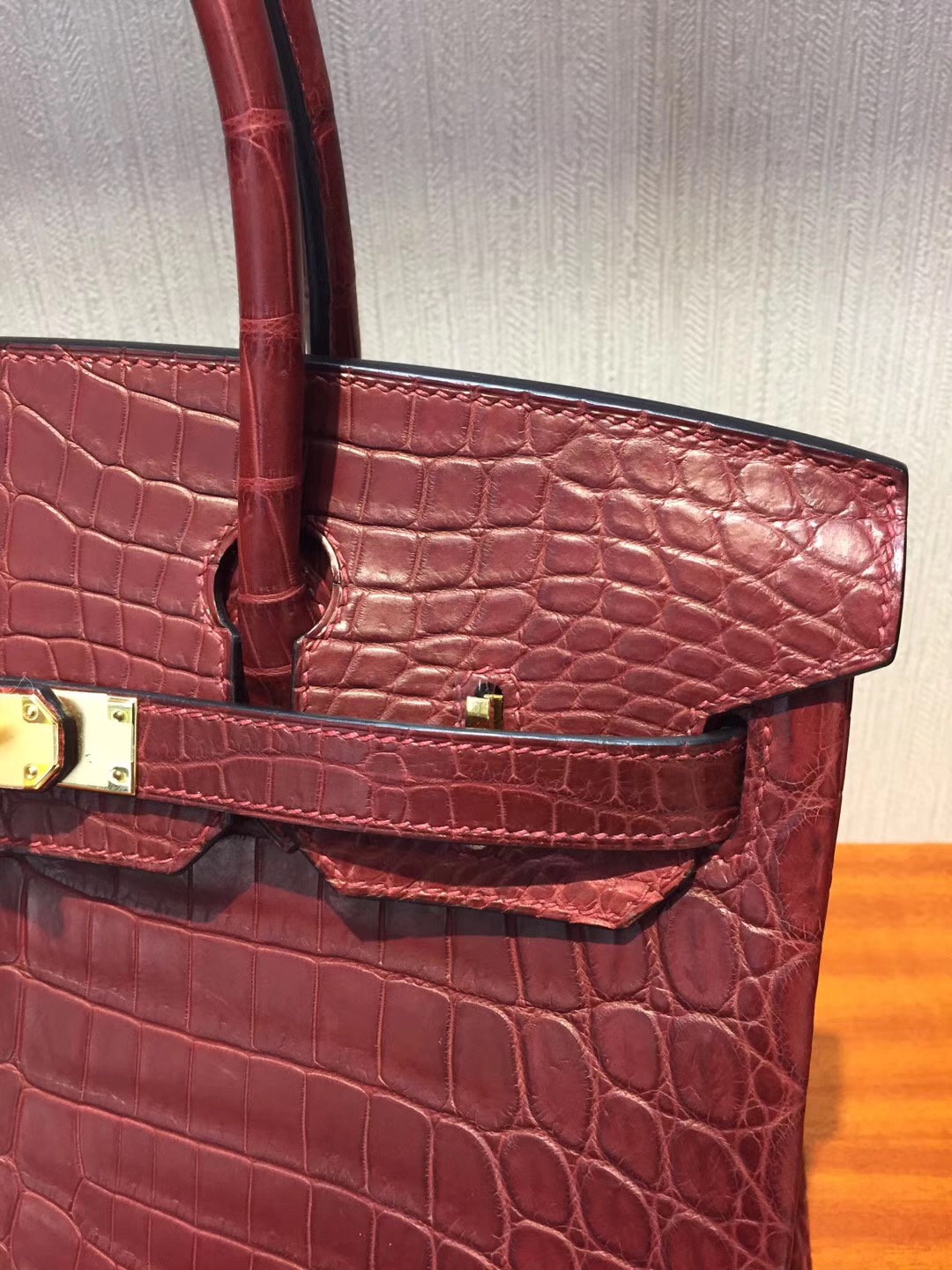 愛馬仕鱷魚皮鉑金包價格 Hermes Birkin 30 Bag CK55愛馬仕紅霧面兩點鱷魚 金扣