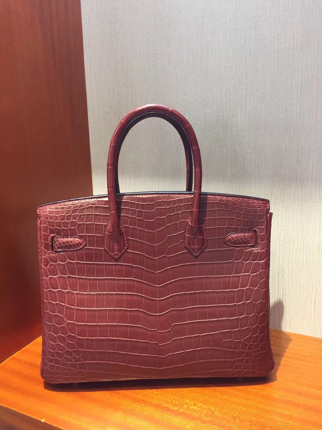 愛馬仕鱷魚皮鉑金包價格 Hermes Birkin 30 Bag CK55愛馬仕紅霧面兩點鱷魚 金扣