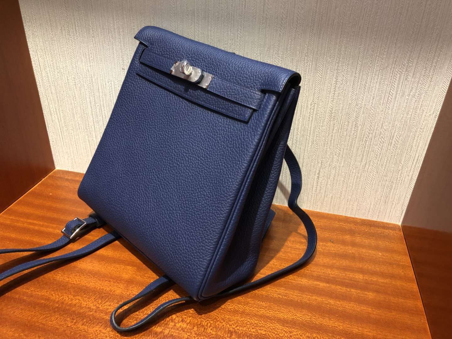 愛馬仕凱莉雙肩包 Hermes Kelly Ado Backpack CK73寶石藍 Blue sapphire