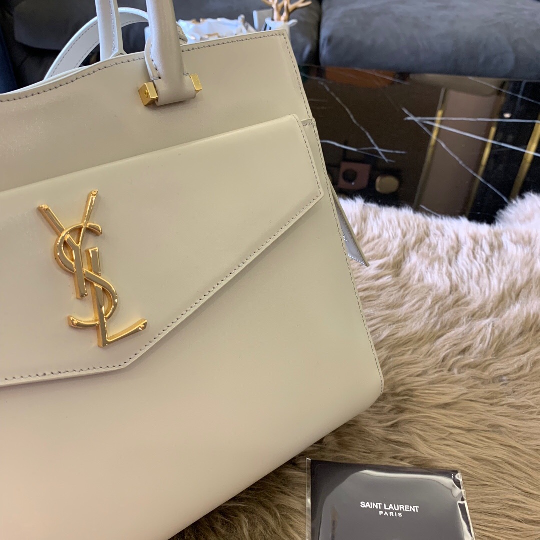 圣罗兰包包 YSL UPTOWN 中號鏡面皮 小牛皮 手提袋