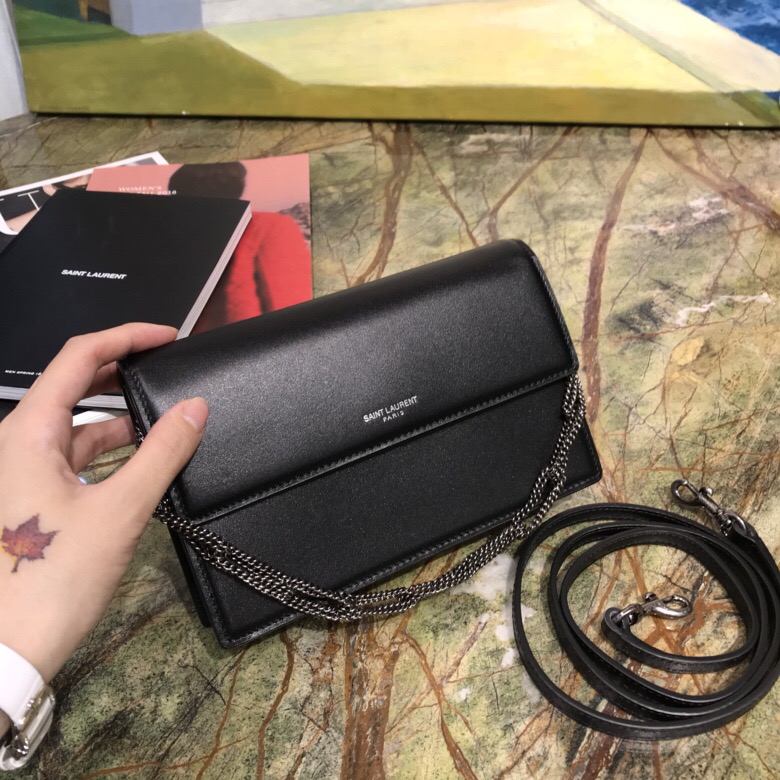 聖羅蘭包包官網 YSL SAC MINI POCHETTE 黑色進口南非牛皮