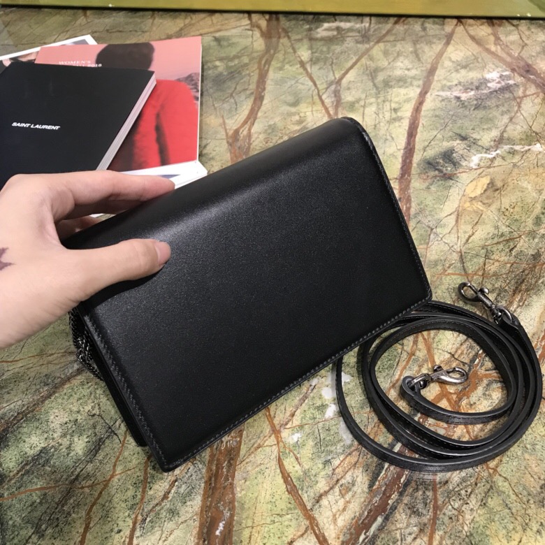 聖羅蘭包包官網 YSL SAC MINI POCHETTE 黑色進口南非牛皮