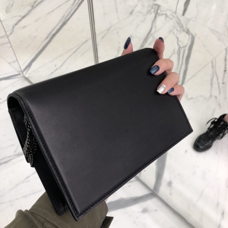 聖羅蘭包包官網 YSL SAC MINI POCHETTE 黑色進口南非牛皮