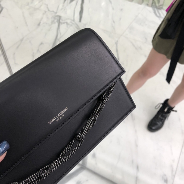 聖羅蘭包包官網 YSL SAC MINI POCHETTE 黑色進口南非牛皮