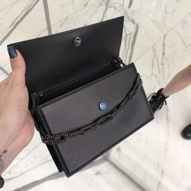 聖羅蘭包包官網 YSL SAC MINI POCHETTE 黑色進口南非牛皮