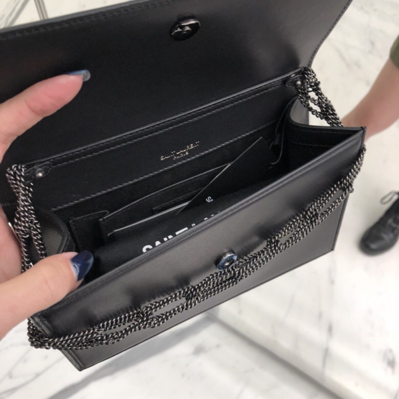 聖羅蘭包包官網 YSL SAC MINI POCHETTE 黑色進口南非牛皮