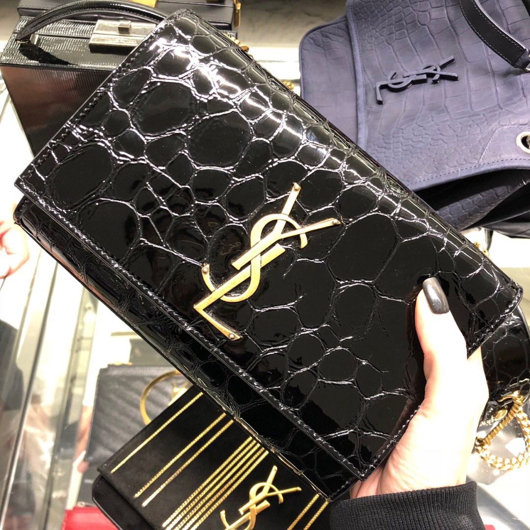 聖羅蘭 香港臺灣官網 YSL 新款女包  KATE 新皮料龜紋链条包