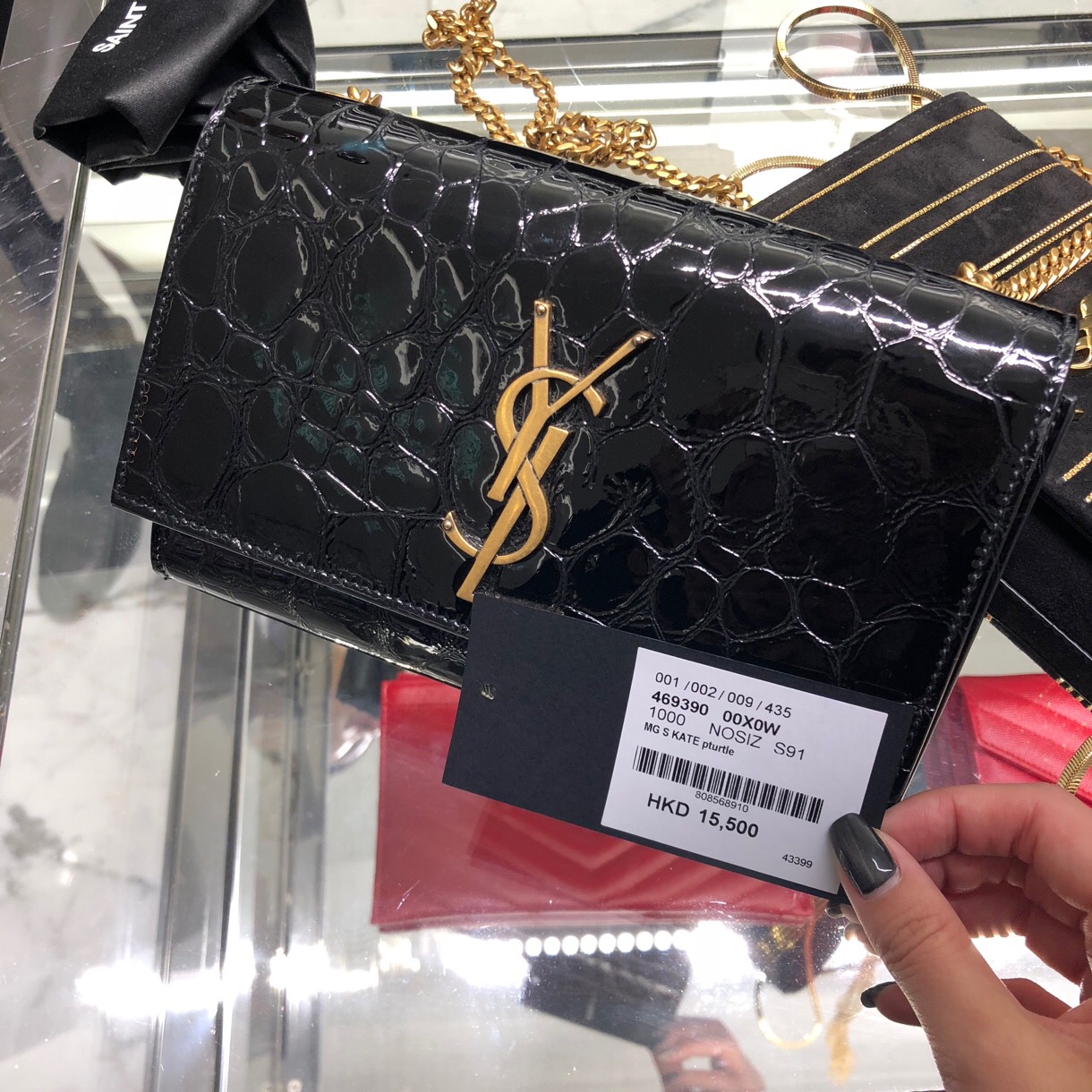 聖羅蘭 香港臺灣官網 YSL 新款女包  KATE 新皮料龜紋链条包