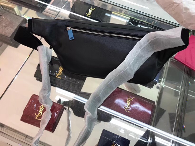 ysl包包香港專賣店 经典黑色软皮腰包 聖羅蘭胸包 5056710X52E1000