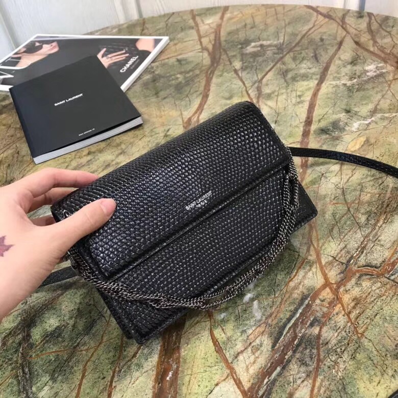 聖羅蘭包包官網 YSL SAC MINI POCHETTE 蜥蜴紋链条小包