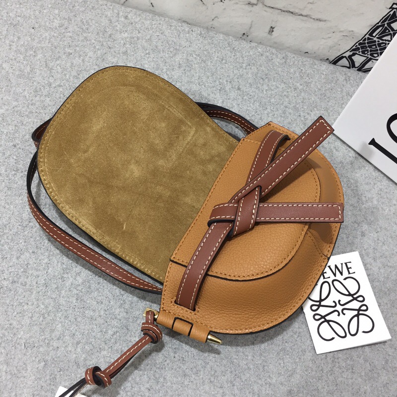 羅意威官網迷妳馬鞍包 loewe Mini Gate Bag Light Caramel/Pecan Color