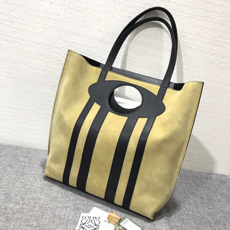 羅意威包包臺灣官網 LOEWE Chair Tote Bag 金色/黑色