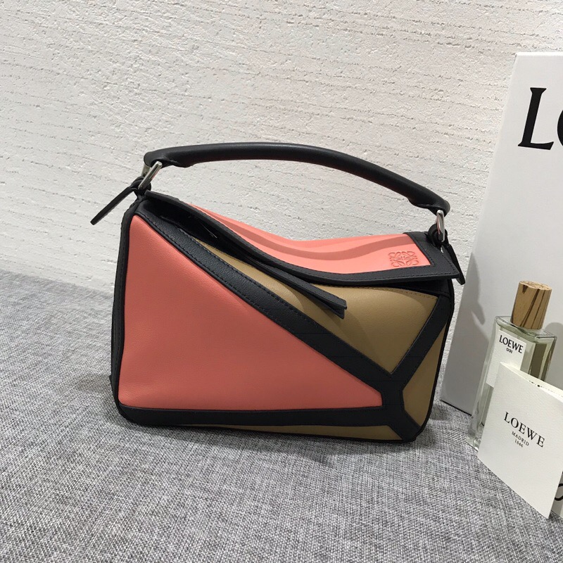 羅意威女包價格LOEWE小號 Puzzle Graphic Small Bag Pink Tulip/Mocca